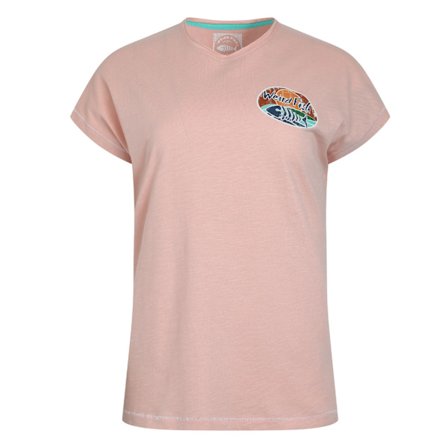 Weird Fish Dam/Dam Seashore Grafisk Slub T-shirt 20 UK Du Dusty Rose 20 UK