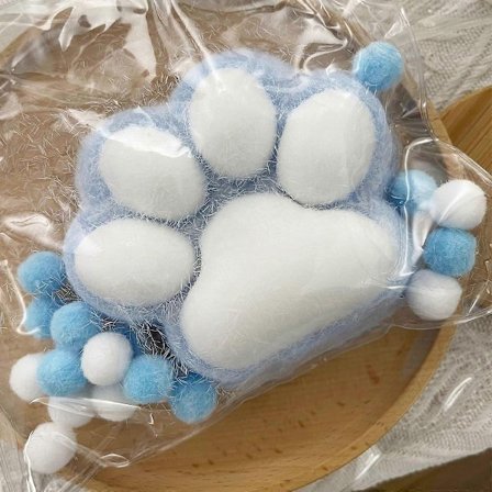 Taba Squishy Stor Katte-Pote Silikonklemme Leker for Stresslindring, Katte-Pote Kjempe Pote Squishy Sanseleke-Perfekt