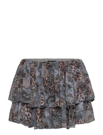Monki Frilled Mini Skirt - Blue - L