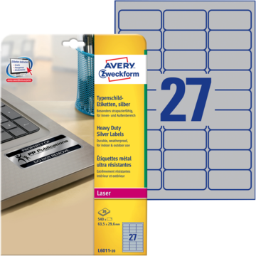 Etikett Sil Extra 63,5x29,6 mm