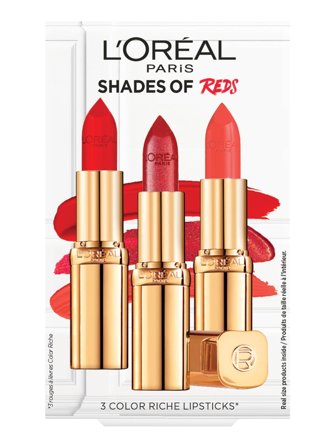L'Oréal Paris Color Riche Trio set contain : 1 x 4.3 g Lipstick n° 297 + 1 x 4.3 g Lipstick n° 345 + 1 x 4.3 g Lipstick n° 125