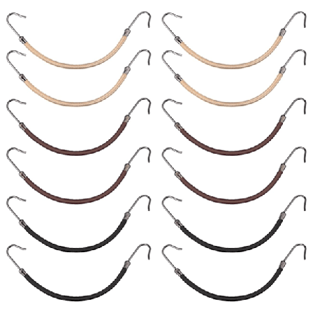 Brun og blond elastisk hårstrikk med krok for styling av hestehale, hårstrikk med kroker for krøllete og langt hår, svart, 30 stk