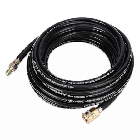 Svart 5800psi 50ft Högtryckstvätt Slang för Rörrengöring 3/8 tum Snabbkoppling