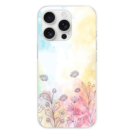 Silicone-fodral - Kompatibel med Apple iPhone 16 Pro - design med akvarellblommor