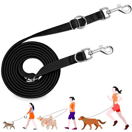 Treningsbånd, 3M/9,8ft dobbel hundebånd, profesjonell hundebånd, anti-trekk bånd, justerbart handsfree hundebånd, svart