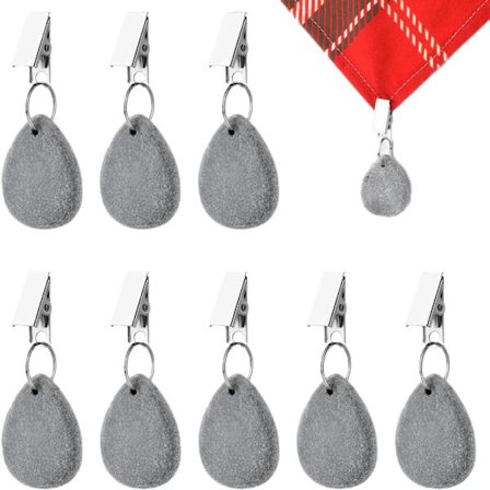 (Grå, 8 stk) Dugvægte til duge, dugvedhæng sten dugafvægtere med metalclips