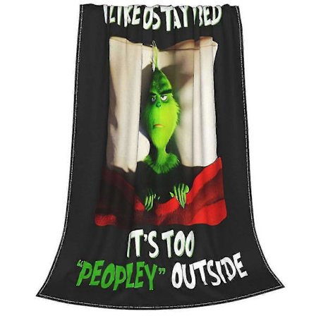 The Grinch -peitto, pehmeä ja mukava joulufleecepeitto, makuuhuoneen joulukoristeet, lahjat -NMAOV