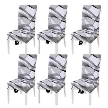 6 stole Stolebetræk til spisestue - Universelt strækbart polyester elastan vaskbart beskyttelsesbetræk til stole A