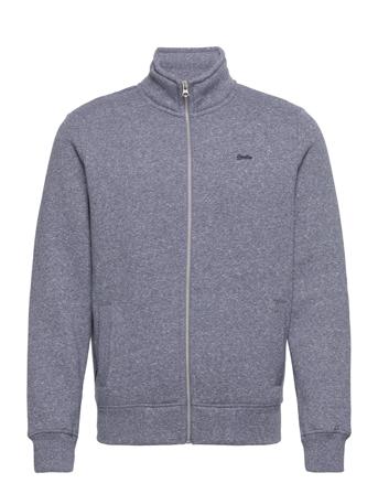 Vintage Logo Emb Zip Track Sweat-shirt Tröja Grå Superdry
