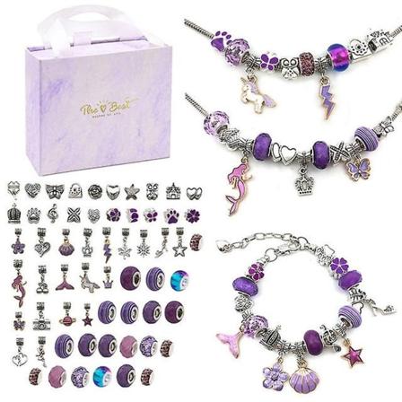 64 stk gjør-det-selv-armbånd julesmykkemaker-gaver - perfekt Purple