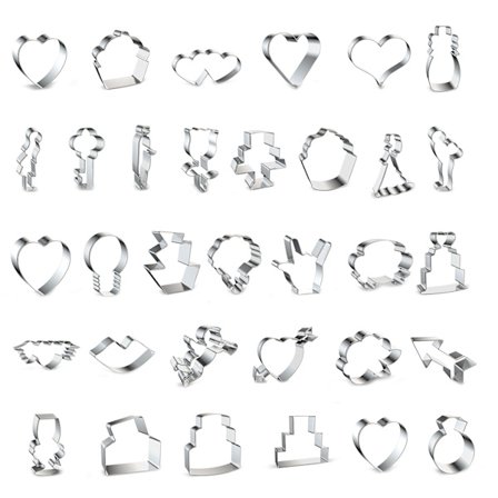 Kakeutstikkere i rustfritt stål for Valentinsdagen, 3D-fondantkakeform, non-stick