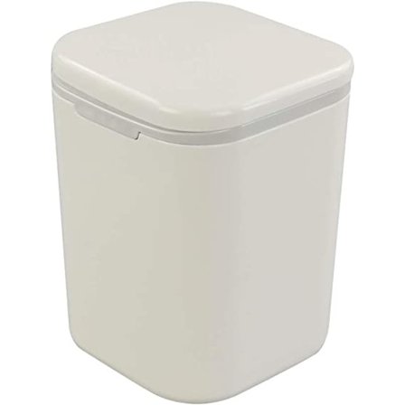Mini skrivebords skraldespand med låg - 1,8L (hvid)