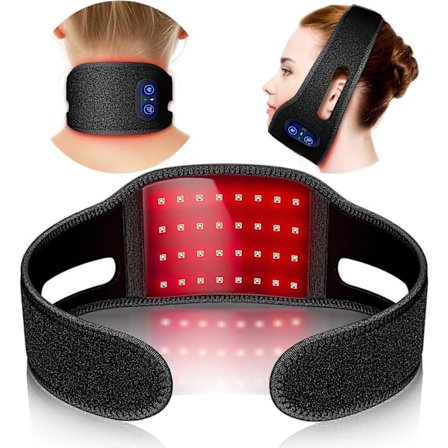 Genopladelig Rød Lysterapi til Nakken - Bærbar Rød Lysterapi Bælte til Ansigt og Nakke Hagedannelse - Rød Lysterapi Enhed Nakke Knæ Wrap til Muskel