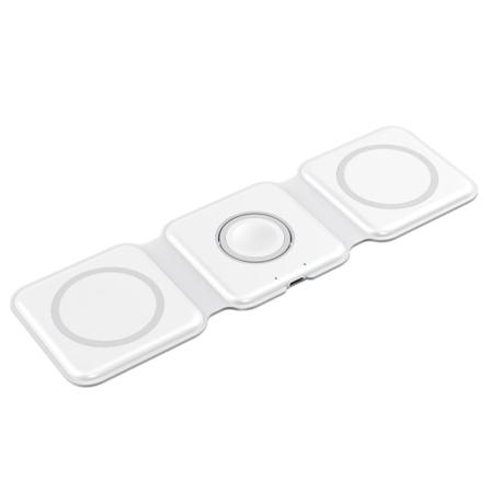3 I 1 Trådlös Laddningsplatta Magsafe15w För Iphone Hopfällbar