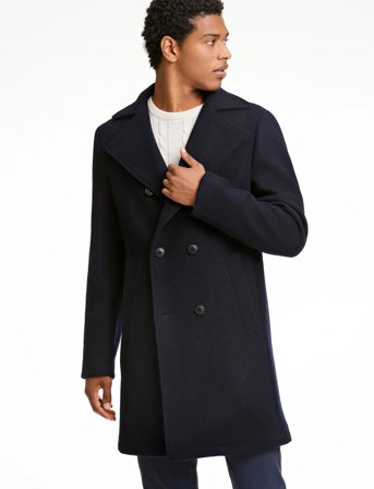 Lindbergh Recycled Pea Coat - Navy - XXXL