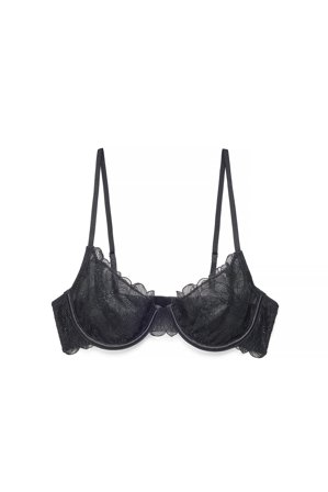 NA-KD - Bøyle-BH med blomsterbroderi og stropper - BH-er - Svart - EU 75C