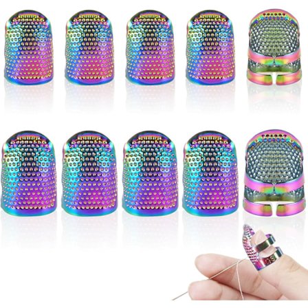 10 Stycken Metall Fingerskydd, Metall Fingerborgar, Metall Fingerborgar Fingerskydd, för Handsömnad (10 st)