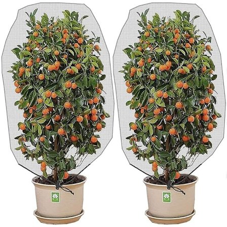 Insektnet med snøre (1,5*1m, 2 stk) - Haveinsektnet planteovertræk, bruges til at beskytte planter, frugter og blomster mod insekter og fugle