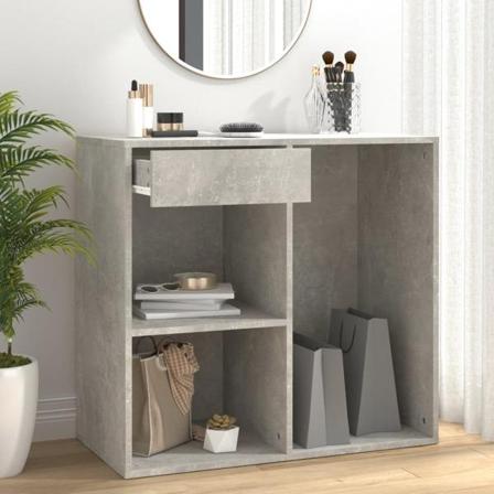 Vidaxl Sminkskåp Betonggrå 80x40x75 Cm Konstruerat Trä Grå