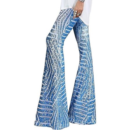 Naisten Glitter-Sekvenssit Leveät Palazzo-housut Liehuvat Housut