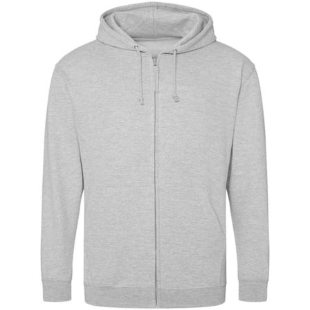 Awdis Herr Plain Heather Full Zip Hoodie M Heather Grey
