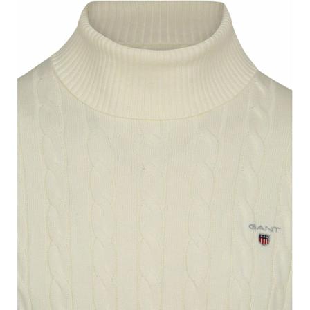 Gant, Gant Kabeltrui O-Hals Off White Wit, Heren, Maat:L,Katoen