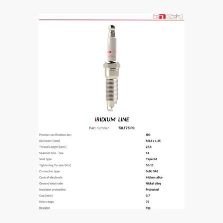 Tändstift TXLT75IPR