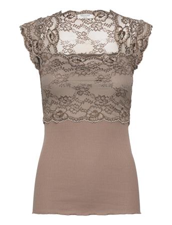 Silk T-Shirt W/ Lace Rosemunde Brown