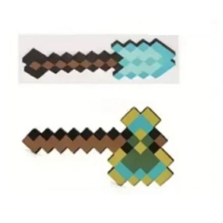 Hot Minecrafte 2 stk/sett Designfigur Blått Diamantsverd Mykt EVA-skum Actionfigur Modell Leketøy Øks Spade Sett Leketøy For Fans Gave