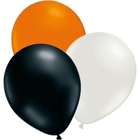 Ballonger för Halloween Festligheter - Orange, Vit och Svarta Ballonger Latex 12-pack - Halloweendekoration Klassiska Ballonger