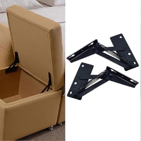 2 stk. 80 graders sammenleggbar løftebrakett, svarte fjærhengsler, sofahengsler, løftere, møbellagringsstøttehengsler_s