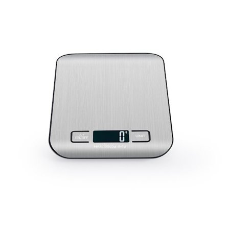 Uppladdningsbar Digital Köksvåg med Batterier Ingår - Silver Rostfritt Stål