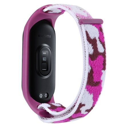 Xiaomi Mi Band 7 / 6 / 5 nylon kamouflage klockarmband - Lila