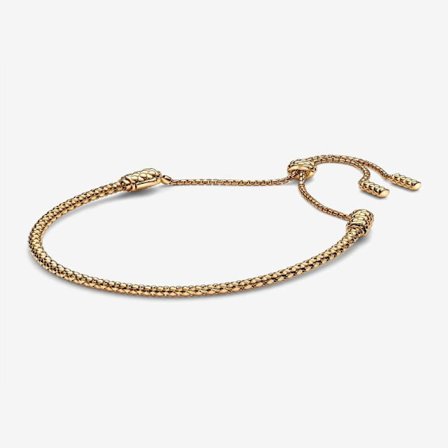 Pandora - Studded Chain Slider Armbånd - 14k guldbelægning
