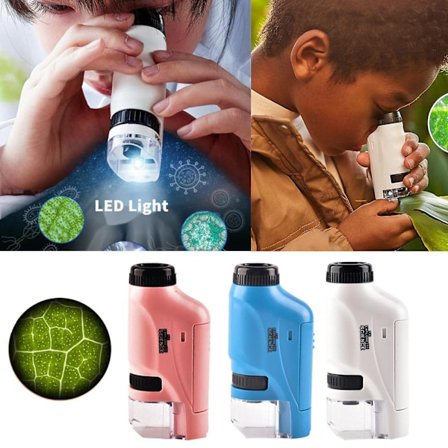 Mini Labsters Miniscope for Barn, Mini Labsters Bærbar Mikroskop, Lommemikroskop Håndholdt, Miniscope Bærbar Mikroskop Barn Mini Labsters