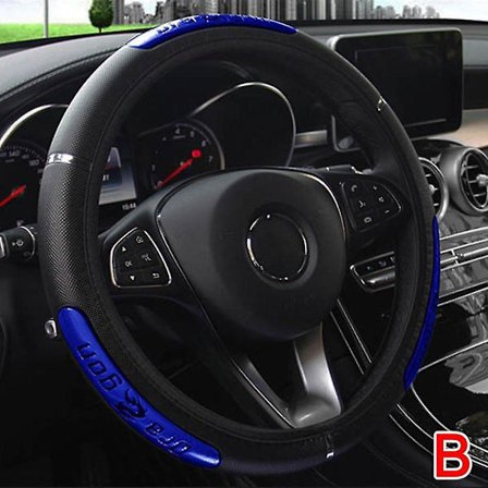 Cool Dragon Design Bilstylingsrattöverdrag Reflekterande Läder Ratt (Svart blå)