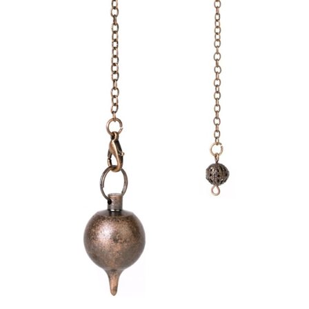 Reiki Pendulum Pendel Metal Rund Kegle Reiki ANTIK KOBBER