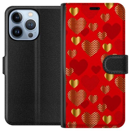 Kompatibel Tegnebogsetui til Apple Apple iPhone 13 Pro GoldenHearts
