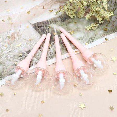 5/10 stk. Pink Lollipop Tom Lipgloss Tube Mini Genopfyldelige Flasker Læbepomade Flaske Børstebeholder Lipgloss Læbestift