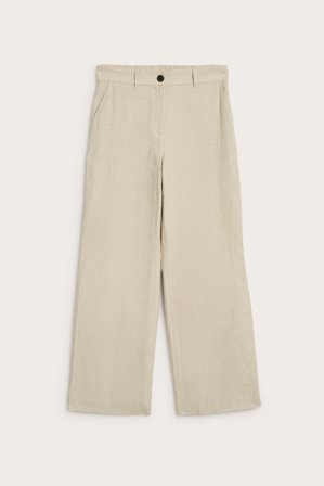 Kappahl | Spodnie garniturowe z mieszanki lnu Beżowy S | Beżowy