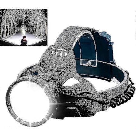 90 000 Lumen Super Stark Pannlampa, 90 Justerbara Lägen, IPX5 Vattentät, USB Uppladdningsbar - för Vuxna