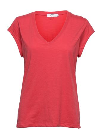 Cc Heart Basic V-Neck T-Shirt T-shirts & Tops Short-sleeved Rosa Coster Copenhagen*Betinget Tilbud
