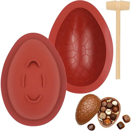 Silikonforme til påskeæg, 3D stor knuselig form til fødselsdag, jul, mousse kage, dessertbagning