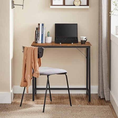 Skrivbord 80 cm – Rustik Brun/Svart