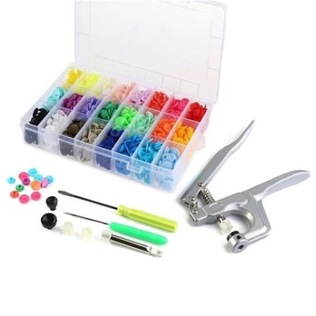 12,5 mm runde plasttrykknapper i regnbuefarger, DIY-sytilbehør