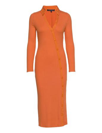 Reina Ribbed Jersey Midi Dress Dresses T-shirt Dresses Oranssi French Connection