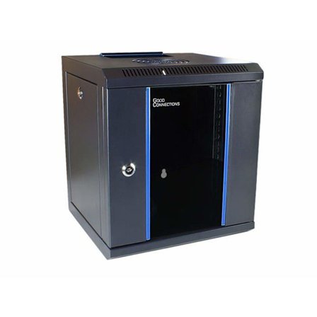 Väggmonterad installationslåda Good connections - GC-R0102 - Alcasa hylla 6U Rack monterad på väggen svart