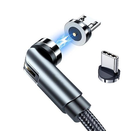 Magnetisk kabel svart 540 snabbladdare Micro Type-c kablar tråd sladd