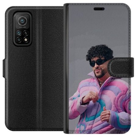 Yhteensopiva Lompakkokotelo Xiaomi Mi 10T Pro 5G Värikäs kuvaus surullisesta sydämestä rannalla palmujen, delfiinien ja auringonlaskun kanssa retro-ta