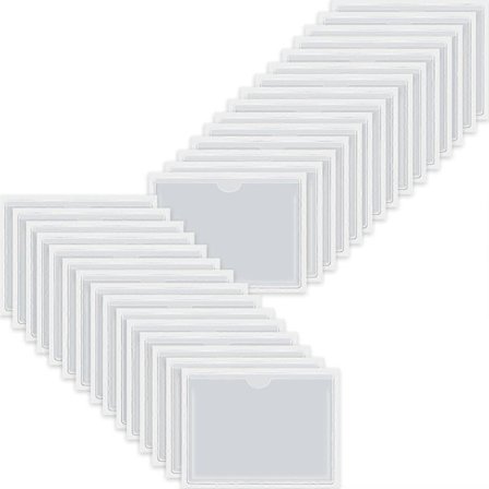 30 stk. selvklebende visittkortlommer med toppåpning for lasting, kortholder for organisering og beskyttelse av kort